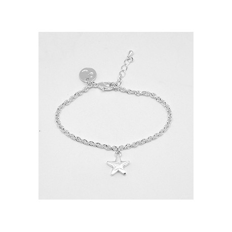 Pulsera Plateada + Abalorio Estrella