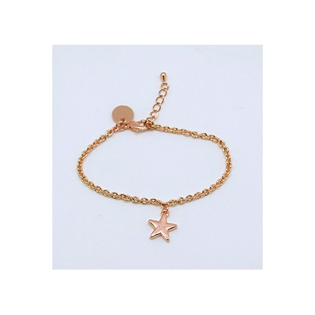 Pulsera Rose Gold + Abalorio Estrella