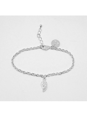 Pulsera Plateada + Abalorio Ala