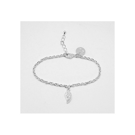 Pulsera Plateada + Abalorio Ala