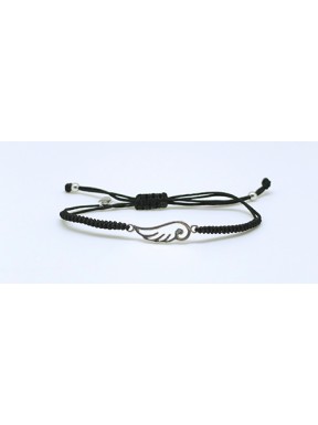 Pulsera Trenzada Y Alas De Plata
