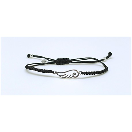 Pulsera Trenzada Y Alas De Plata