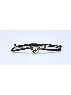 Pulsera Trenzada + Corazón De Plata