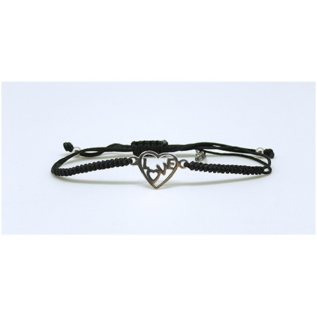 Pulsera Trenzada + Corazón De Plata
