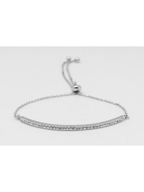 Pulsera Cadena Plata Ajustable - Centro Simil + Bolas De Tope
