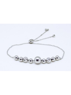 Pulsera Plata Cadena + Bolas
