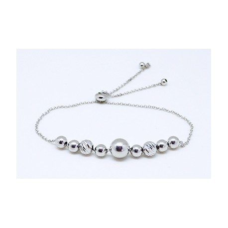 Pulsera Plata Cadena + Bolas