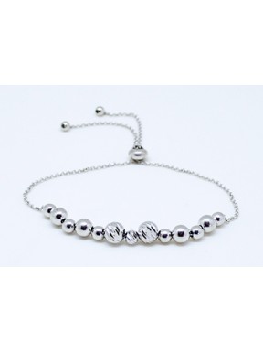 Pulsera Plata Cadena + Bolas