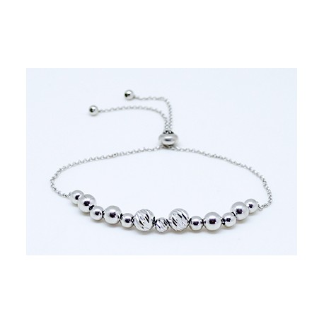 Pulsera Plata Cadena + Bolas