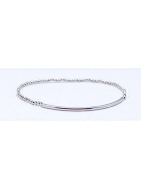 Pulsera Bolas + Centro Tubo PLata