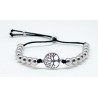 Pulsera Cuero + Bolas y Árbol De Plata
