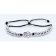 Pulsera Cuero + Bolas y Mano De Fátima De Plata