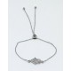 Pulsera Cadena Plata Ajustable - Mano De Fatima + Bolas De Tope