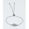 Pulsera Cadena Plata Ajustable - Mano De Fatima + Bolas De Tope