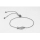 Pulsera Cadena Plata Ajustable - Ala + Bolas De Tope