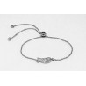 Pulsera Cadena Plata Ajustable - Ala + Bolas De Tope
