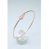 Pulsera Aro Plata Rose Gold Color Con Cierre Gancho + Motivo Mano Fatima